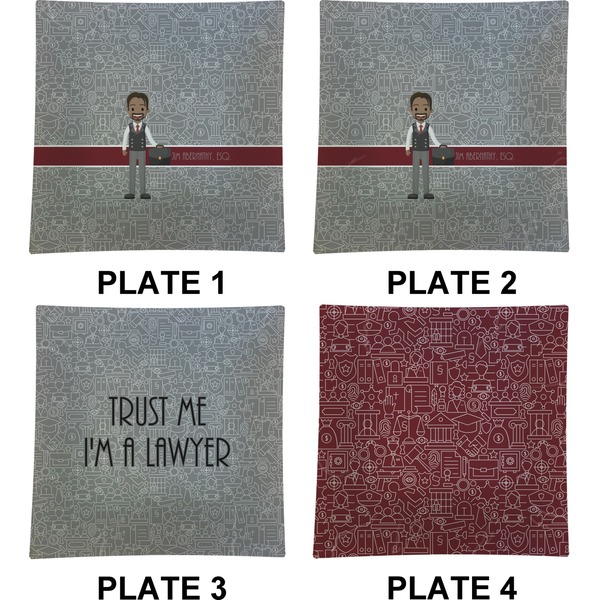 Lawyer / Attorney Avatar Set of Square Dinner Plates (Approval)