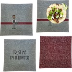 Lawyer / Attorney Avatar Set of 4 Glass Square Lunch / Dinner Plate 9.5" (Personalized)