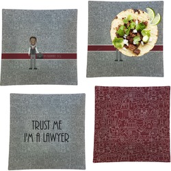 Lawyer / Attorney Avatar Set of 4 Glass Square Lunch / Dinner Plate 9.5" (Personalized)