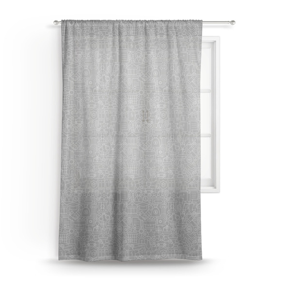 Custom Lawyer / Attorney Avatar Sheer Curtain - 50"x84"