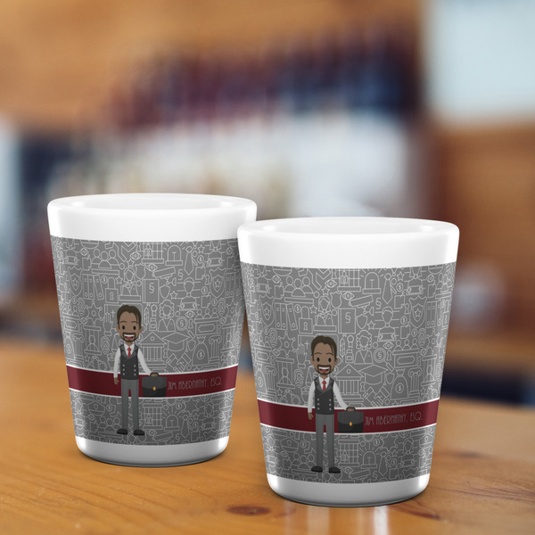 Lawyer / Attorney Avatar Shot Glass - White - LIFESTYLE