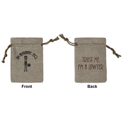Lawyer / Attorney Avatar Small Burlap Gift Bag - Front & Back (Personalized)