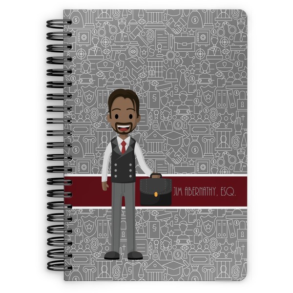 Custom Lawyer / Attorney Avatar Spiral Notebook - 7x10 w/ Name or Text