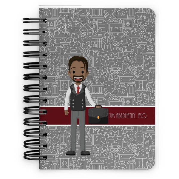 Custom Lawyer / Attorney Avatar Spiral Notebook - 5x7 w/ Name or Text