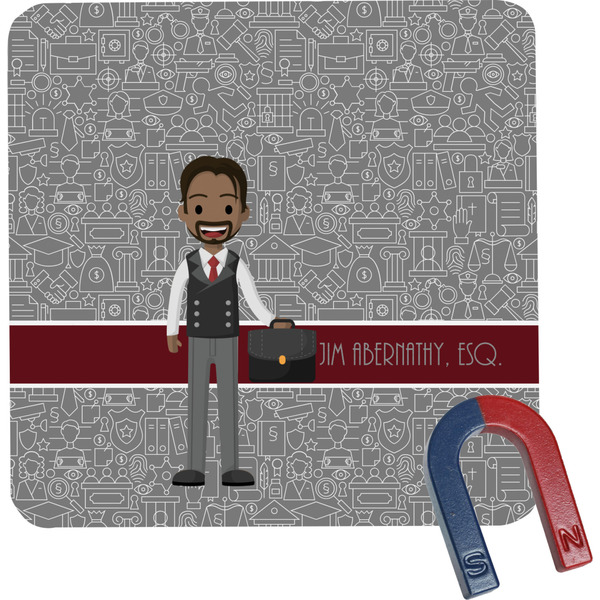 Custom Lawyer / Attorney Avatar Square Fridge Magnet (Personalized)