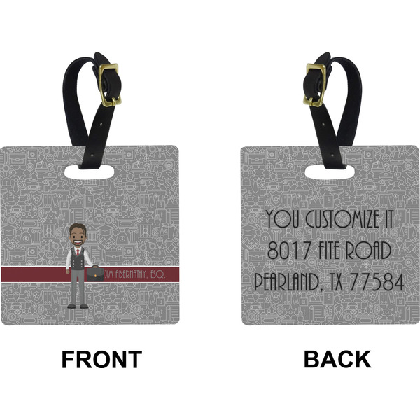 Lawyer / Attorney Avatar Square Luggage Tag (Front + Back)