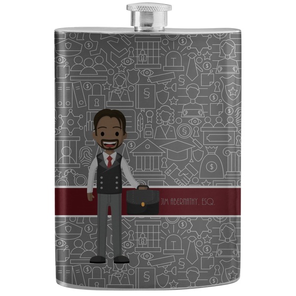 Custom Lawyer / Attorney Avatar Stainless Steel Flask (Personalized)