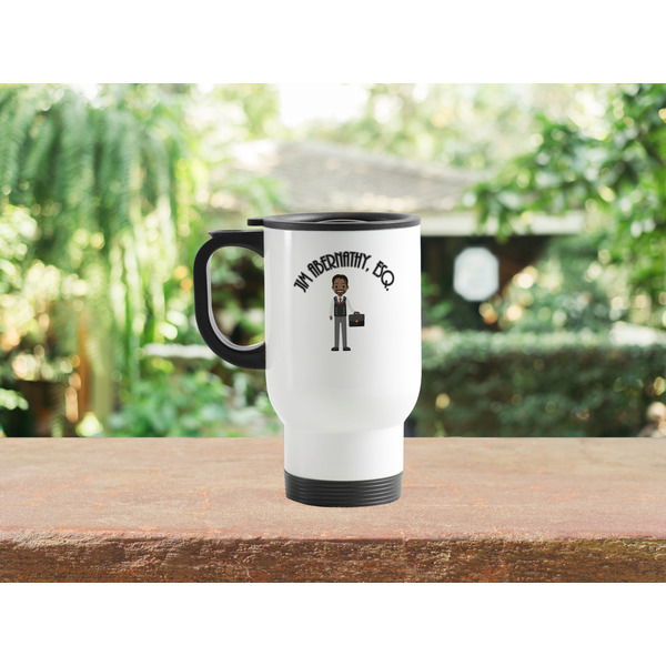 Lawyer / Attorney Avatar Stainless Steel Travel Mug with Handle Lifestyle
