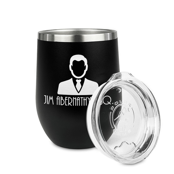 Lawyer / Attorney Avatar Stainless Wine Tumblers - Black - Single Sided - Alt View