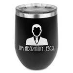 Lawyer / Attorney Avatar Stemless Stainless Steel Wine Tumbler - Black - Single Sided (Personalized)