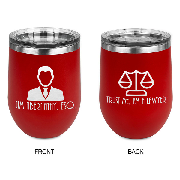 Lawyer / Attorney Avatar Stainless Wine Tumblers - Red - Double Sided - Approval