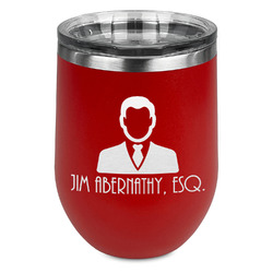 Lawyer / Attorney Avatar Stemless Stainless Steel Wine Tumbler - Red - Double Sided (Personalized)