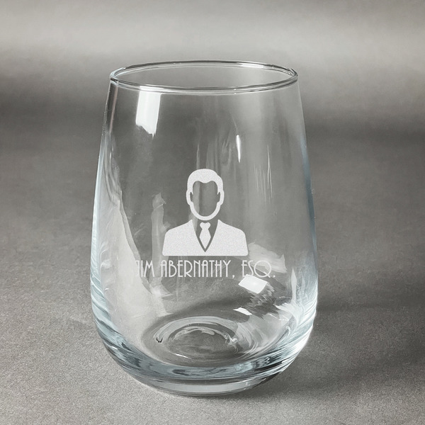Custom Lawyer / Attorney Avatar Stemless Wine Glass - Engraved (Personalized)