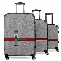 Lawyer / Attorney Avatar 3 Piece Luggage Set - 20" Carry On, 24" Medium Checked, 28" Large Checked (Personalized)