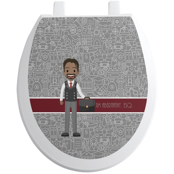 Custom Lawyer / Attorney Avatar Toilet Seat Decal - Round (Personalized)