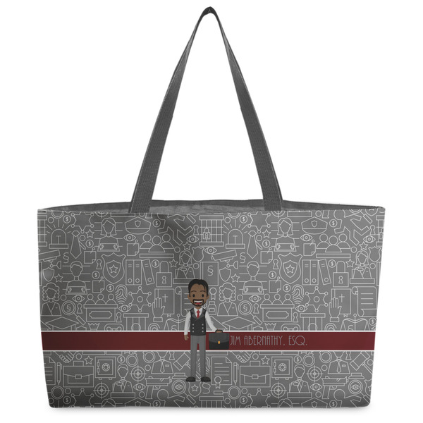 Custom Lawyer / Attorney Avatar Beach Totes Bag - w/ Black Handles (Personalized)