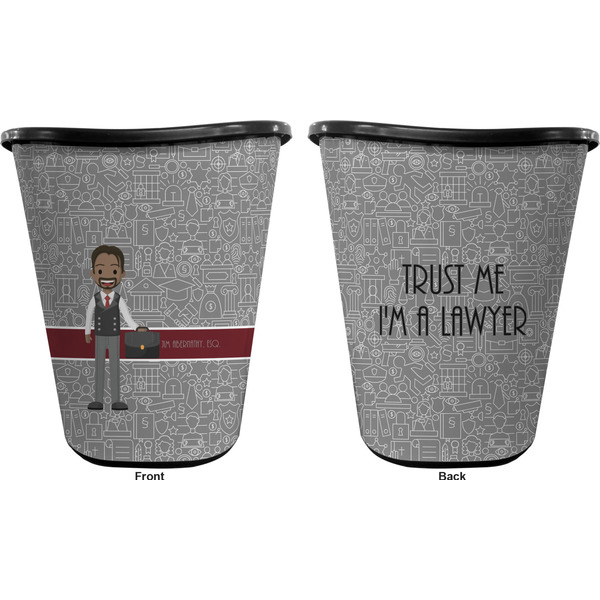 Lawyer / Attorney Avatar Trash Can Black - Front and Back - Apvl
