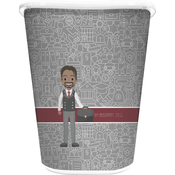 Custom Lawyer / Attorney Avatar Waste Basket (Personalized)
