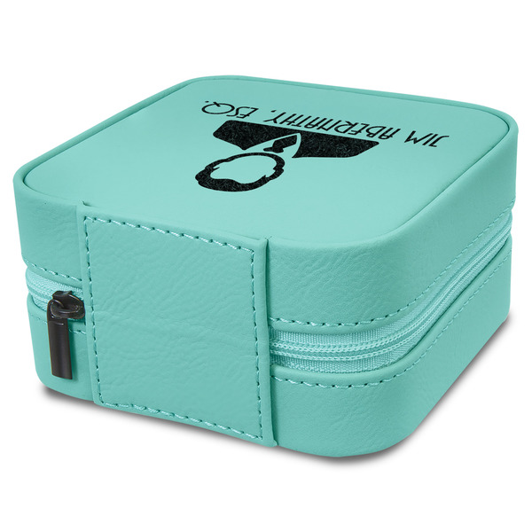Lawyer / Attorney Avatar Travel Jewelry Boxes - Leather - Teal - View from Rear