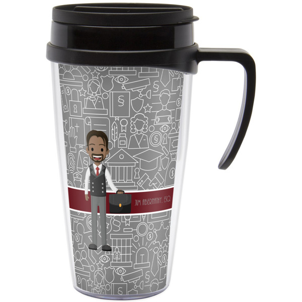 Custom Lawyer / Attorney Avatar Acrylic Travel Mug with Handle (Personalized)