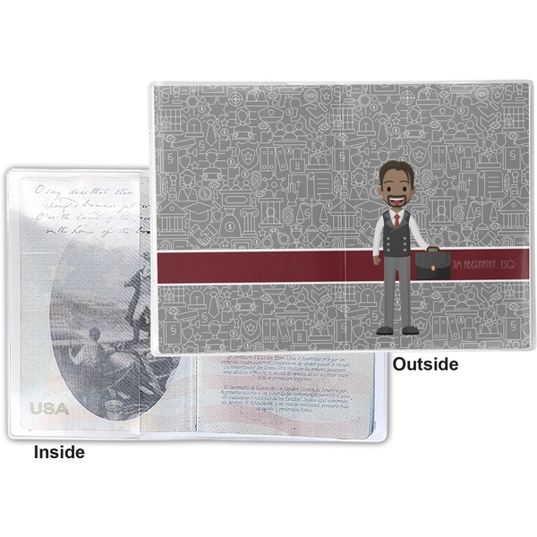 Lawyer / Attorney Avatar Vinyl Passport Holder - Flat Front and Back