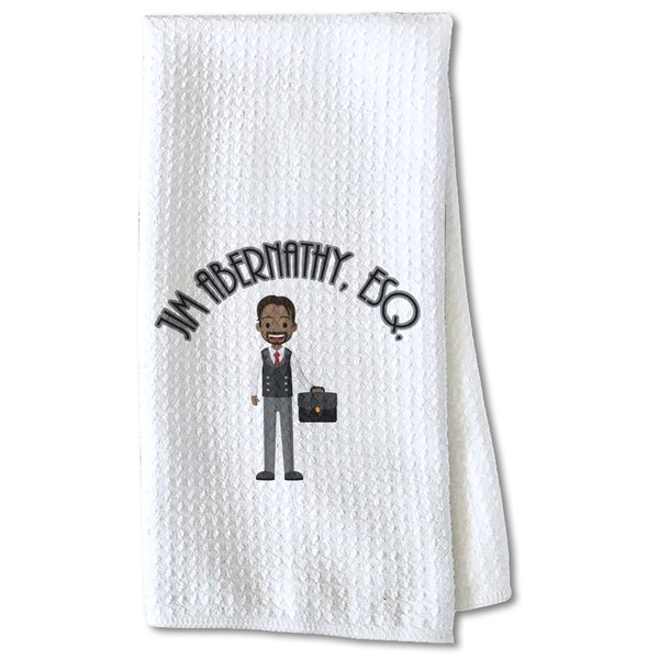 Custom Lawyer / Attorney Avatar Kitchen Towel - Waffle Weave - Partial Print (Personalized)