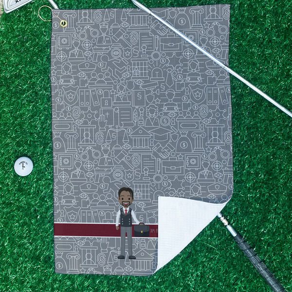 Lawyer / Attorney Avatar Waffle Weave Golf Towel - In Context