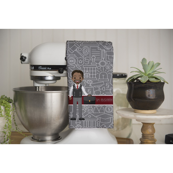 Lawyer / Attorney Avatar Waffle Weave Towel - Full Color Print - Lifestyle Image