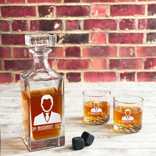 Lawyer / Attorney Avatar Whiskey Glass - In Context