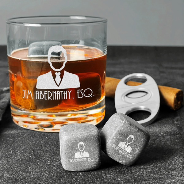 Lawyer / Attorney Avatar Whiskey Stones - Set of 3 - In Context