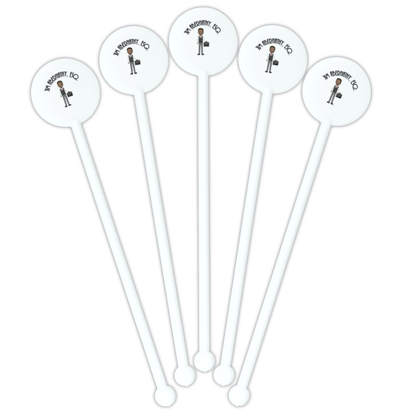 Lawyer / Attorney Avatar White Plastic 5.5" Stir Stick - Fan View