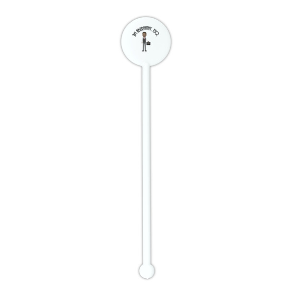 Lawyer / Attorney Avatar White Plastic 5.5" Stir Stick - Round - Single Stick
