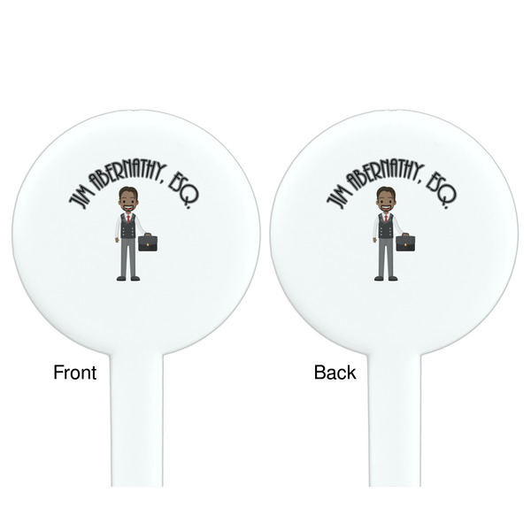 Lawyer / Attorney Avatar White Plastic 7" Stir Stick - Double Sided - Round - Front & Back