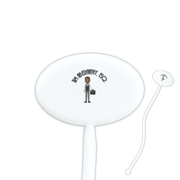 Custom Lawyer / Attorney Avatar Oval Plastic Stir Sticks (Personalized)