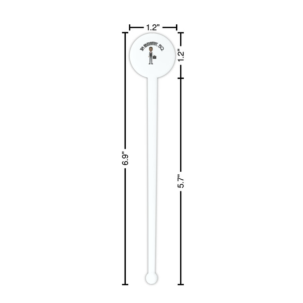 Lawyer / Attorney Avatar White Plastic 7" Stir Stick - Round - Dimensions