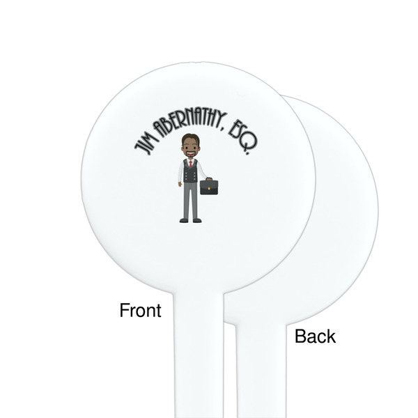 Lawyer / Attorney Avatar White Plastic 7" Stir Stick - Single Sided - Round - Front & Back