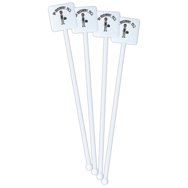 Lawyer / Attorney Avatar White Plastic Stir Stick - Single Sided - Square - Front