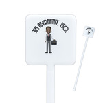 Lawyer / Attorney Avatar Square Plastic Stir Sticks (Personalized)