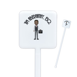 Lawyer / Attorney Avatar Square Plastic Stir Sticks (Personalized)