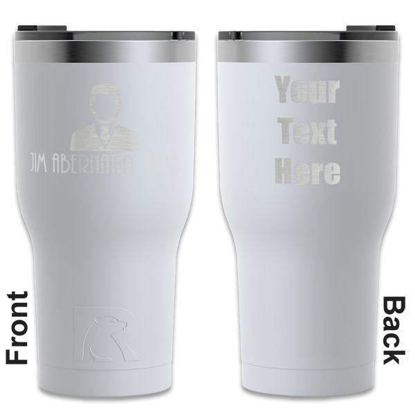 Custom Lawyer / Attorney Avatar RTIC Tumbler - White - Engraved Front & Back (Personalized)