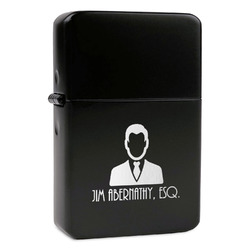 Lawyer / Attorney Avatar Windproof Lighter - Black - Double Sided & Lid Engraved (Personalized)