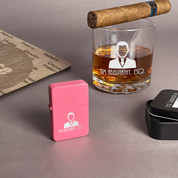 Lawyer / Attorney Avatar Windproof Lighters - Pink - In Context