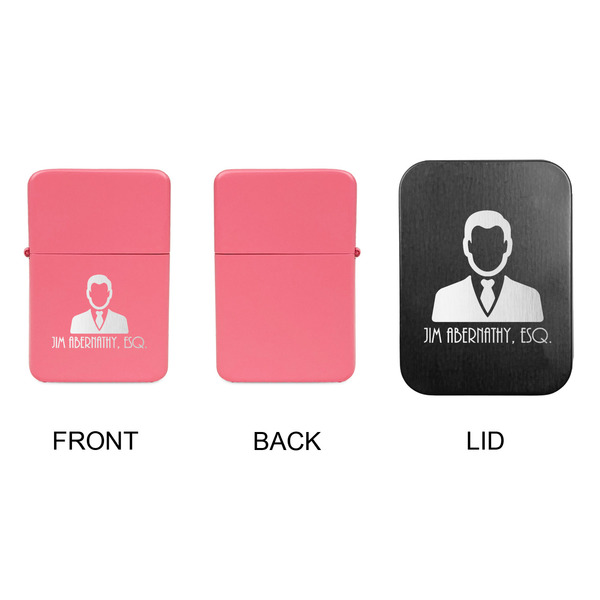 Lawyer / Attorney Avatar Windproof Lighters - Pink, Single Sided, w Lid - APPROVAL
