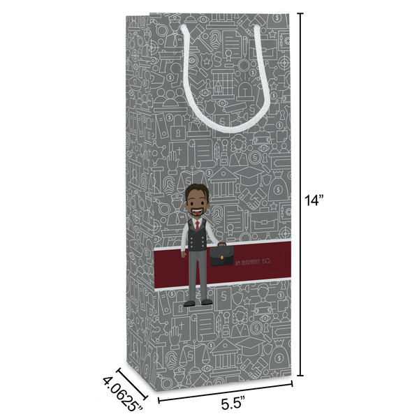 Lawyer / Attorney Avatar Wine Gift Bag - Dimensions