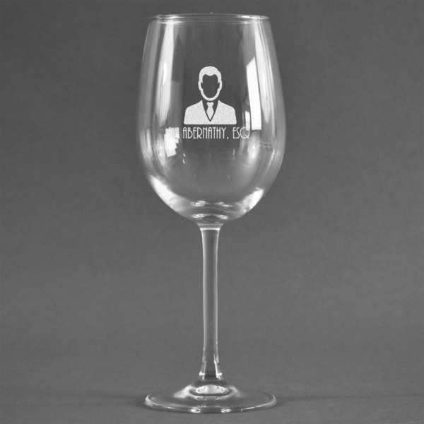 Custom Lawyer / Attorney Avatar Wine Glass - Engraved (Personalized)