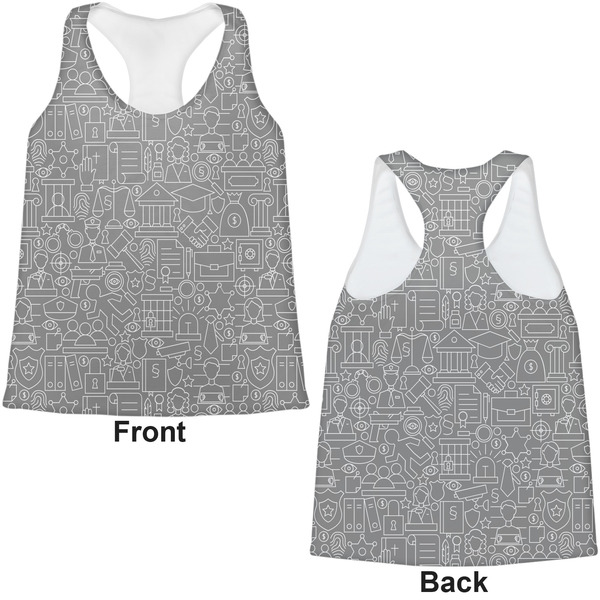 Lawyer / Attorney Avatar Womens Racerback Tank Tops - Medium - Front and Back