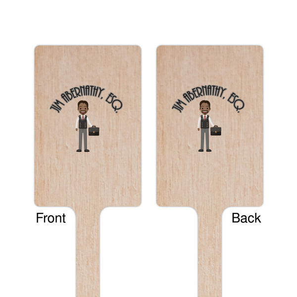 Lawyer / Attorney Avatar Wooden 6.25" Stir Stick - Rectangular - Double Sided - Front & Back