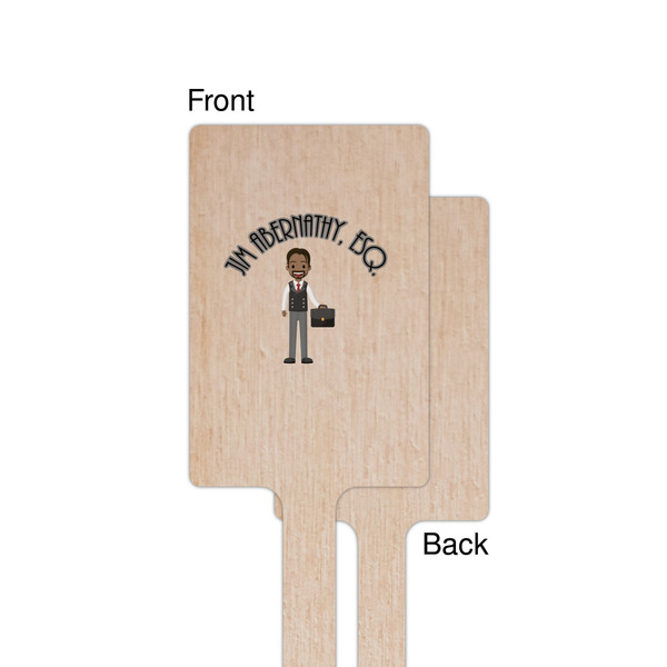 Lawyer / Attorney Avatar Wooden 6.25" Stir Stick - Rectangular - Single - Front & Back