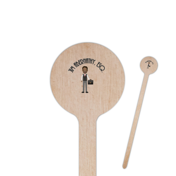 Custom Lawyer / Attorney Avatar 7.5" Round Wooden Stir Sticks - Double Sided (Personalized)