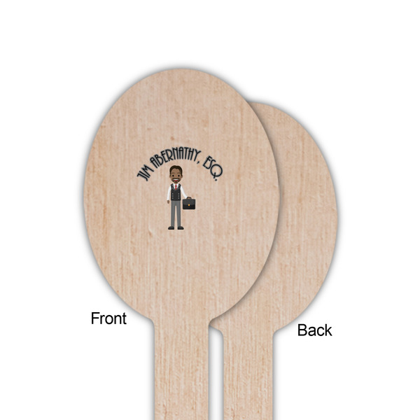 Lawyer / Attorney Avatar Wooden Food Pick - Oval - Single Sided - Front & Back